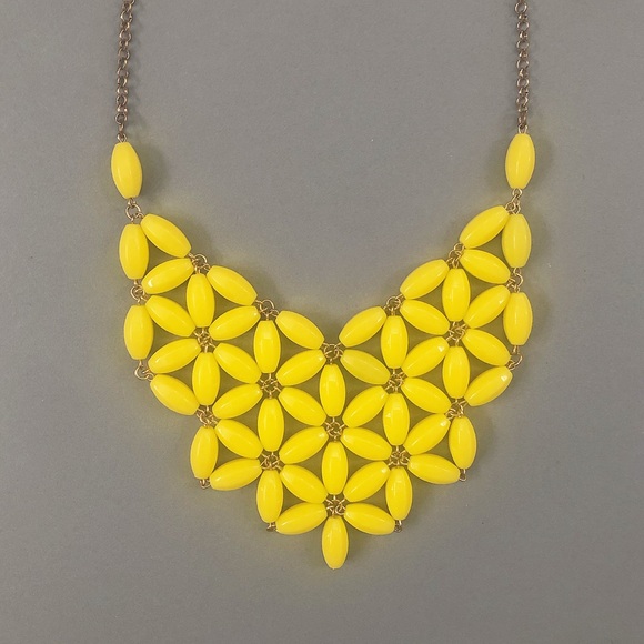 Yellow Cascade Bib Necklace - Picture 6 of 7